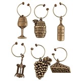 Grapevine Vineyard Wine-Themed Charms by Twine (Set of 6)