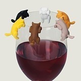 Paws Off Kitty-Shaped Glass Markers by TrueZOO (Set of 6)
