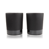 Matte Jet Black Stoneware Lowball Tumblers by Viski (Set of 2)