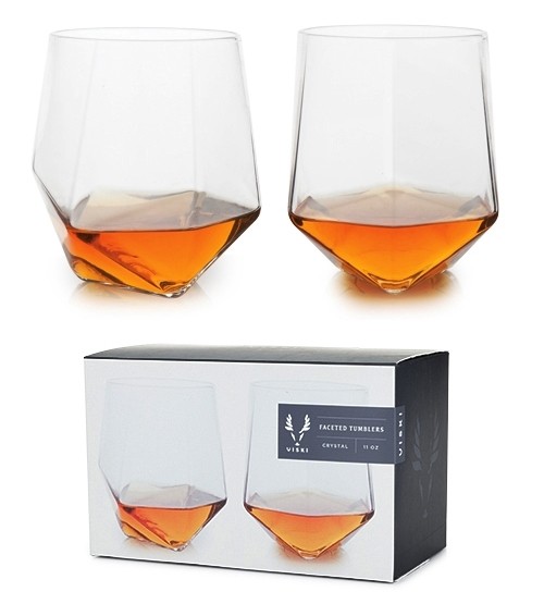 Seneca Faceted Crystal Tumblers by VISKI (Set of 2)