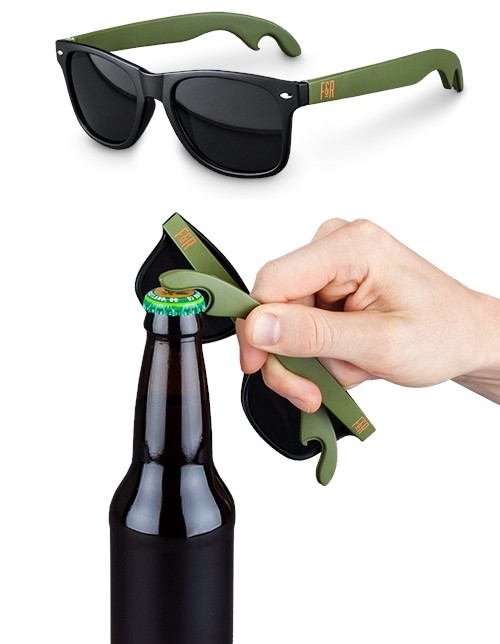 Green and Black Bottle Opener Sunglasses by Foster and Rye