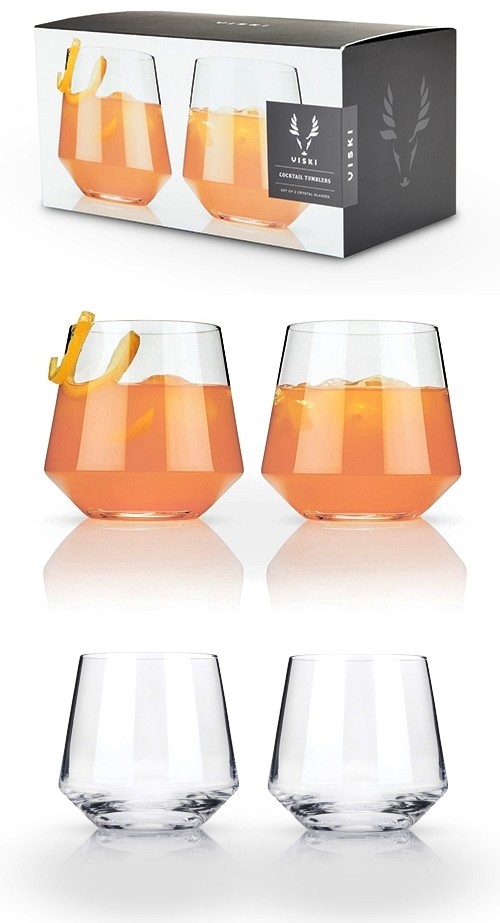 Raye Lead-Free Crystal Cocktail Tumblers by VISKI (Set of 2)