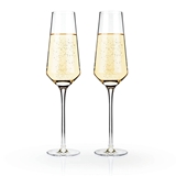 Raye Lead-Free Crystal 8oz Angled Champagne Flutes by VISKI (Set of 2)