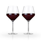 Raye Lead-Free Crystal Angled 21oz Burgundy Glasses by VISKI (Set of 2)