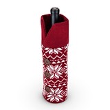 Rustic Holiday Snowflake Motif Red Wool Wine Sweater by Twine