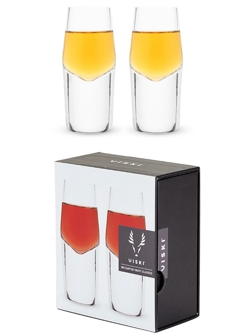 Raye Heavyweight Crystal Shot Glasses by VISKI (Set of 2)