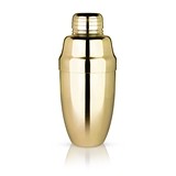 Belmont Heavyweight Gold-Plated Cocktail Shaker with Built-In Strainer