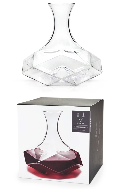 Raye Faceted Lead Free Crystal Decanter w/ Star Shaped Base by VISKI