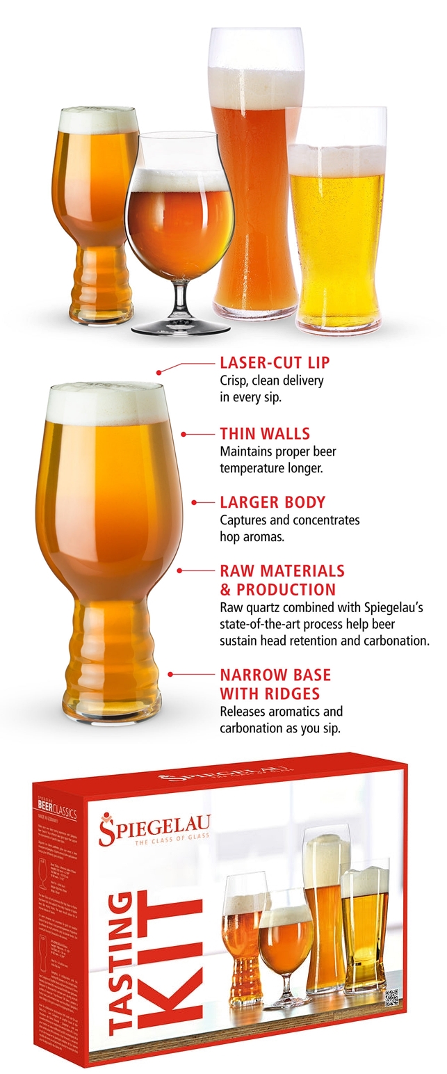 Classic Beer Tasting Kit by Spiegelau (Set of 4 Distinct-Shape Beer Glasses)