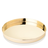 Stainless-Steel Gold-Finish "Belmont" Round Serving Tray by VISKI