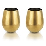 Belmont Collection Gold-Plated Stemless Wine Glasses by VISKI (2)