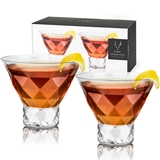 Raye Gem Lead-Free Crystal Faceted Martini Glasses by VISKI (Set of 2)