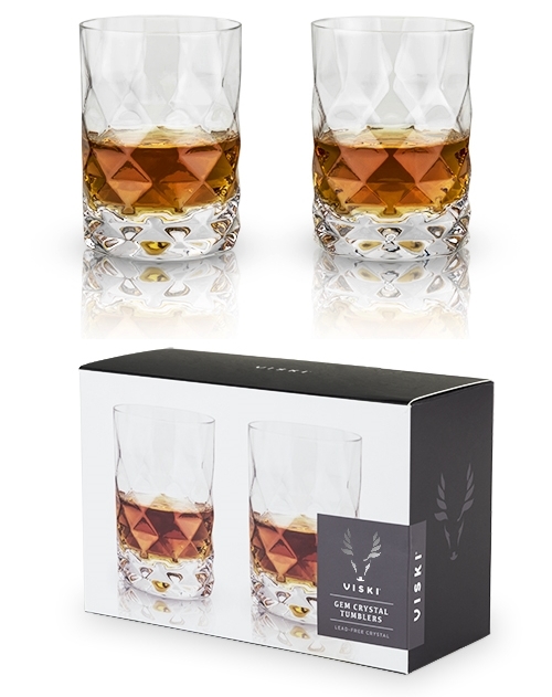 Raye Gem Lead-Free Crystal Tumblers by VISKI (Set of 2)