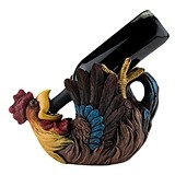 Colorful Polyresin Rowdy Rooster Bottle Holder by True
