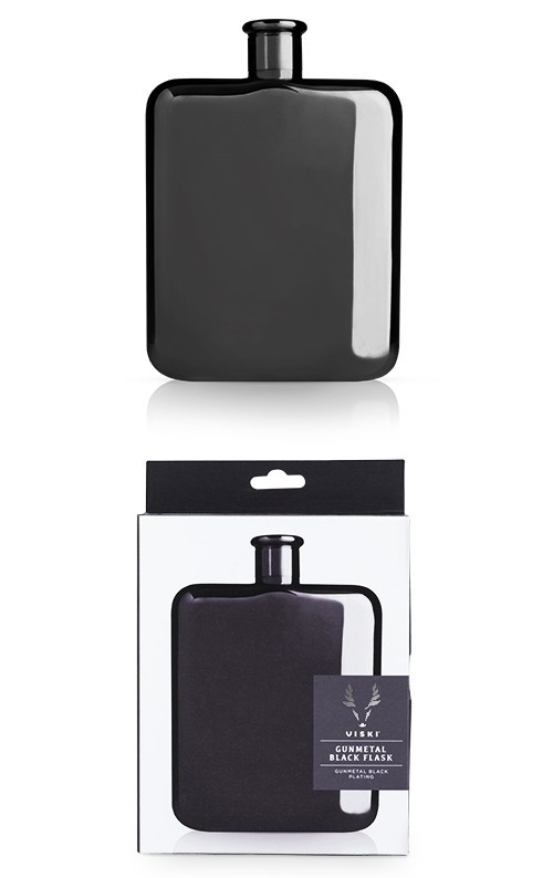 Warren Collection Gunmetal Black Flask by VISKI