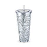 Glam 24 oz Double-Walled Silver Glitter Tumbler by Blush
