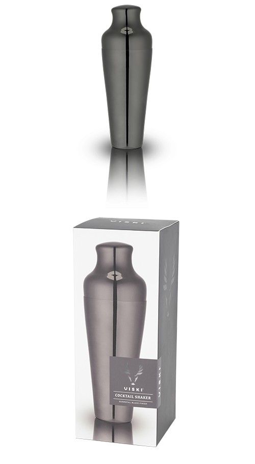 Warren Collection Gunmetal Black Cocktail Shaker by VISKI