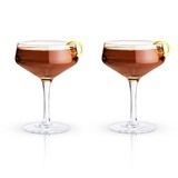 Raye: 7 oz. Crystal Coupe Glasses by VISKI (Set of 2)