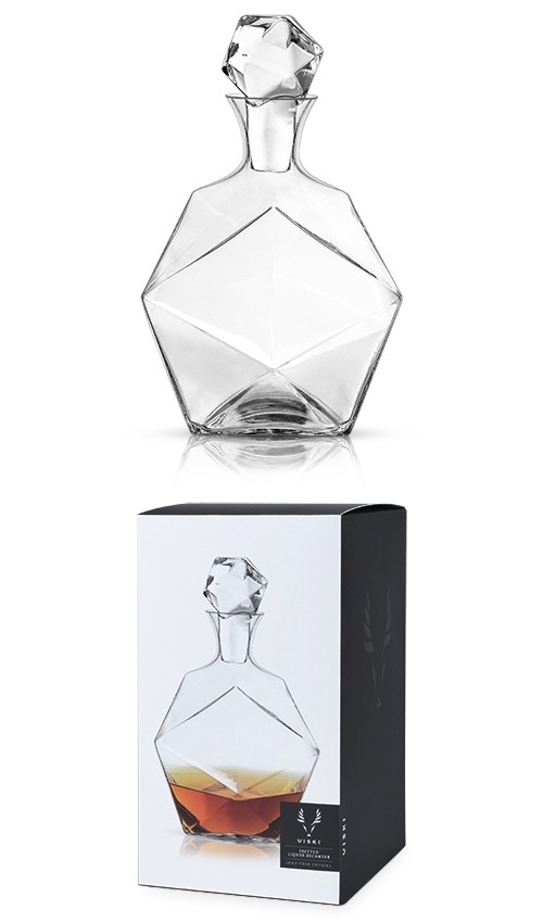 Raye: Faceted Lead-Free Crystal Liquor Decanter by VISKI