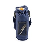 Grab & Go Insulated Bottle Carrier in Blue with Corkscrew by True