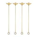Gold-Plated-Finish Bumble Bee Stir Sticks by Twine Living (Set of 4)
