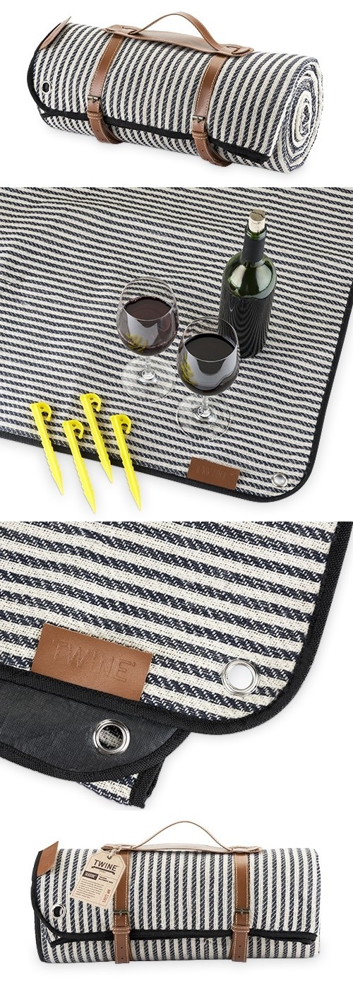 Seaside Collection Picnic Blanket Set with Waterproof Lining by Twine