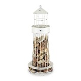 Seaside: Lighthouse Cork Holder with Weathered White Finish by Twine