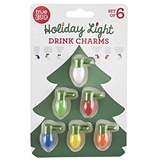 Holiday Light Glow-in-the-Dark Drink Charms by TrueZOO (Set of 6)