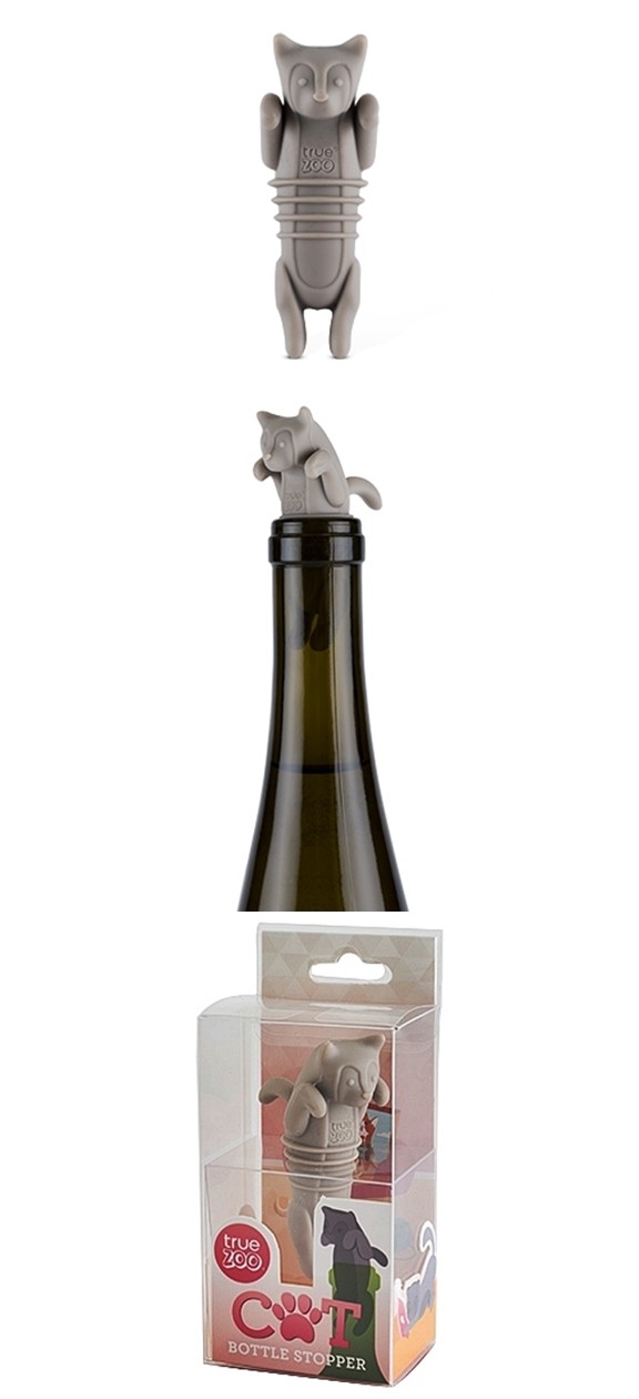 Silicone Cat-Shaped Bottle Stopper by TrueZOO