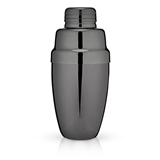Warren Heavyweight Gunmetal-Finish Cocktail Shaker with Strainer by VISKI