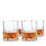 Admiral Crystal Tumblers with Crosshatch Cut-Crystal Details by VISKI (Set of 4)