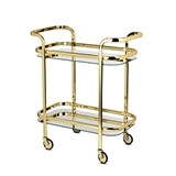 Belmont Collection Gold-Plated Dual-Handled Bar Cart by VISKI