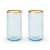 Seaside: Aqua Bubble Glass Tumbler Set by Twine