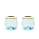 Seaside: Aqua Bubble Stemless Wine Glass Set by Twine