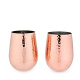 Old Kentucky Home: Hammered Copper Wine Glasses by Twine (Set of 2)