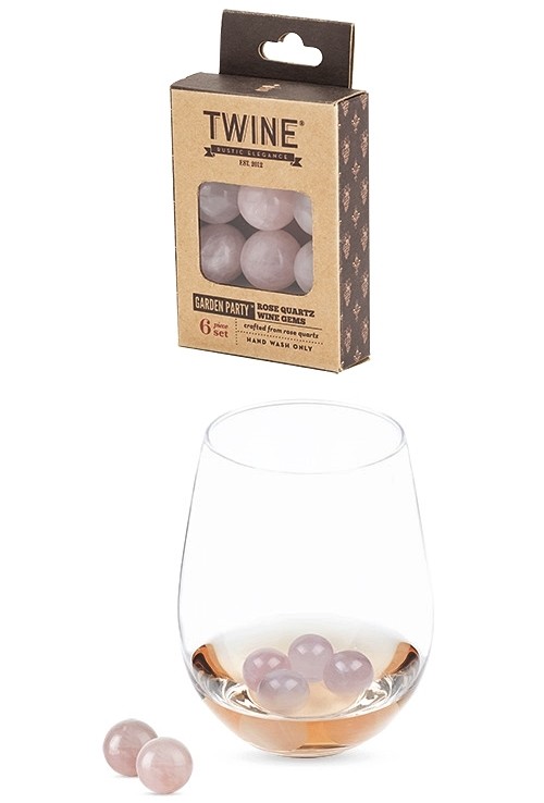 Garden Party: Rose Quartz Wine Gems by Twine (Set of 6)