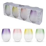 Frosted: Ombre' Stemless Wine Glasses by Blush (Set of 4)