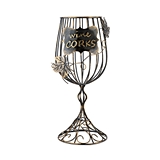 Bronze-Finish-Metal Wine Glass Shaped Cork Display by True