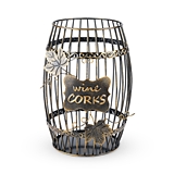 Bronze-Finish-Metal Wine Barrel Shaped Cork Display by True