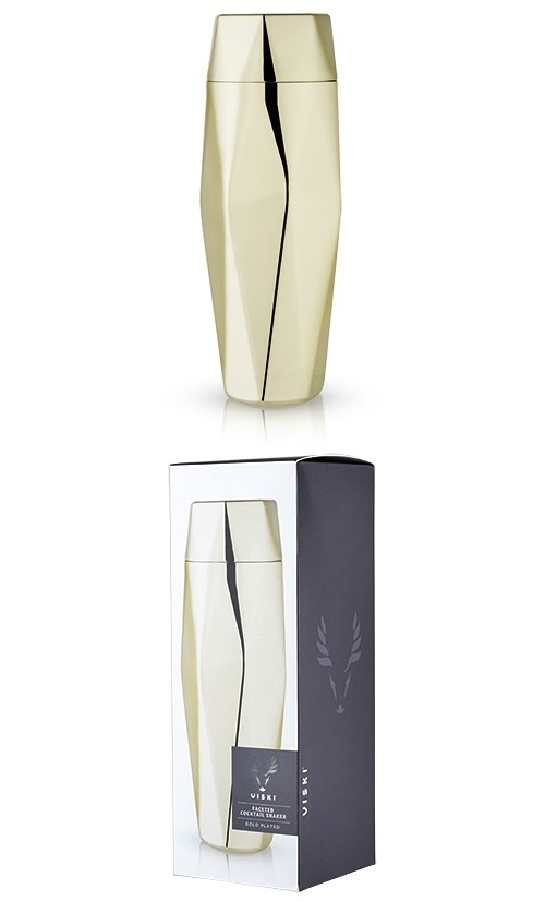 Belmont: Apex Faceted Gold-Plated Cocktail Shaker by VISKI