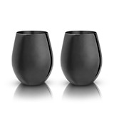 Warren: Gunmetal Black Stemless Wine Glasses by VISKI (Set of 2)