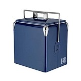 Vintage Metal-Exterior Cooler in Dark Blue by Foster & Rye