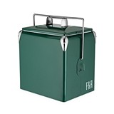 Vintage Metal-Exterior Cooler in Dark Green by Foster & Rye