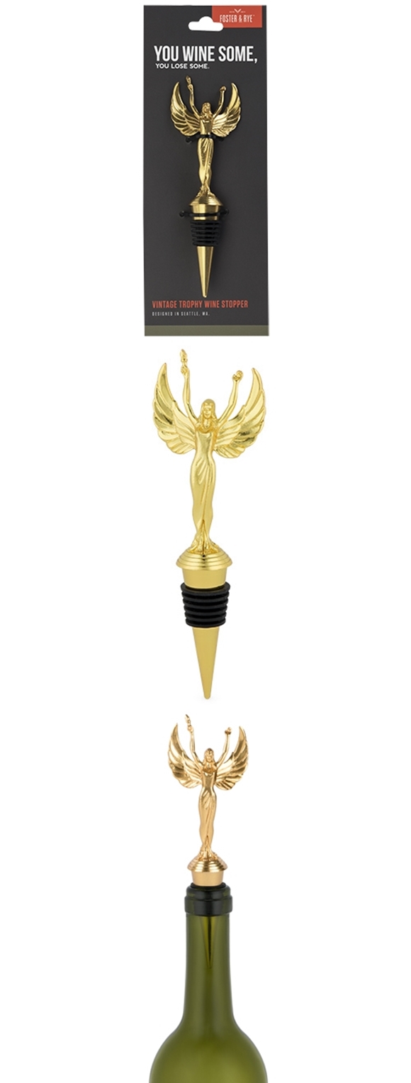 Gold-Plated Vintage Trophy Wine Stopper by Foster & Rye