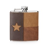 Rustic Faux-Leather-Wrapped Texas Flag Flask by Foster & Rye