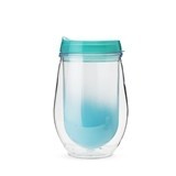 Traveler Double-Walled Wine Tumbler in Teal Ombre by True