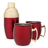 Red Moscow Mule Mugs & Cocktail Shaker Gift Set by Twine