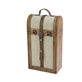 2-Bottle Vintage-Striped Trunk Wine Box by Twine