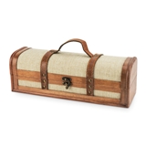 1-Bottle Vintage-Striped Trunk Wine Box by Twine