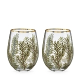 Woodland Motif Stemless Wine Glasses by Twine (Set of 2)